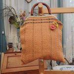 Bolso de Algodón Lino y Asas Madera